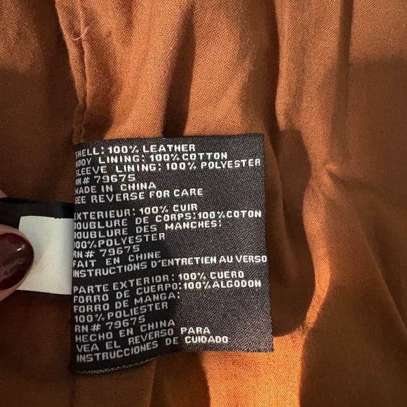 Michael Kors Brown Leather Jacket Size Small - Picture 6 of 7